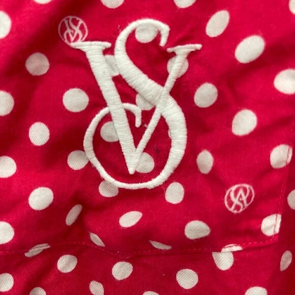 Victoria’s Secret pajama top XL magenta pink with white polka dots - Picture 3 of 6